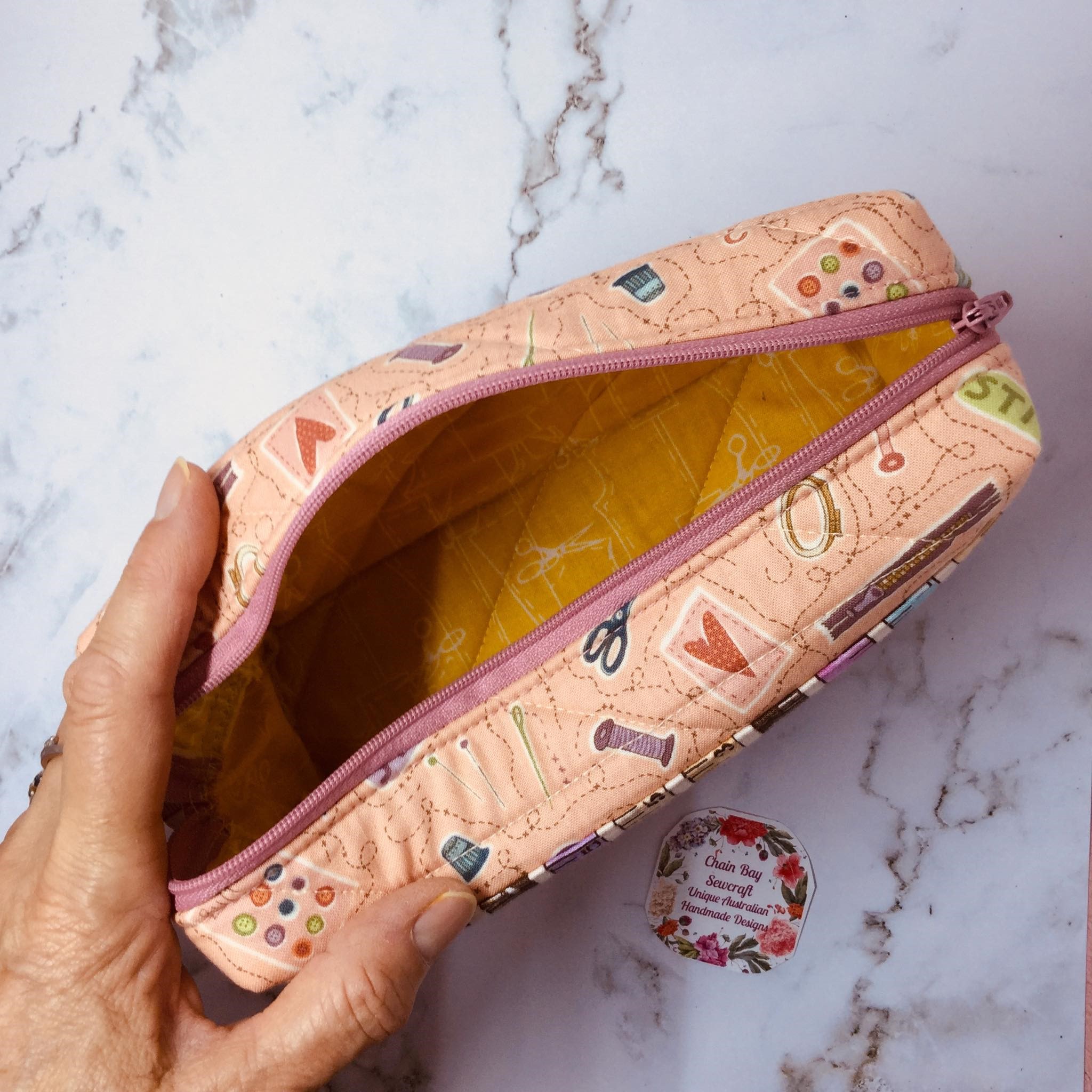 Peach box 3 Handmade Box Bag