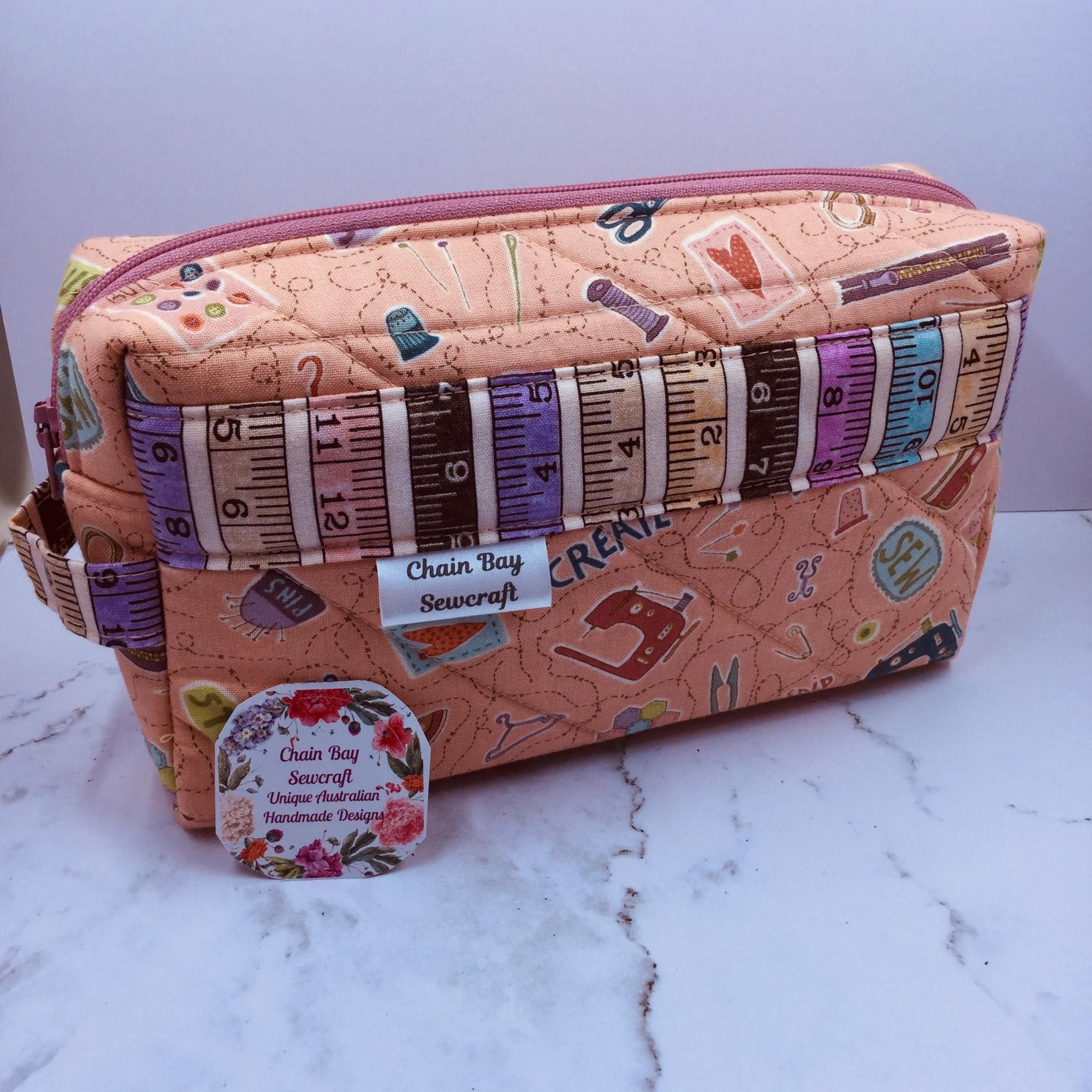 Peach box 5 Handmade Box Bag