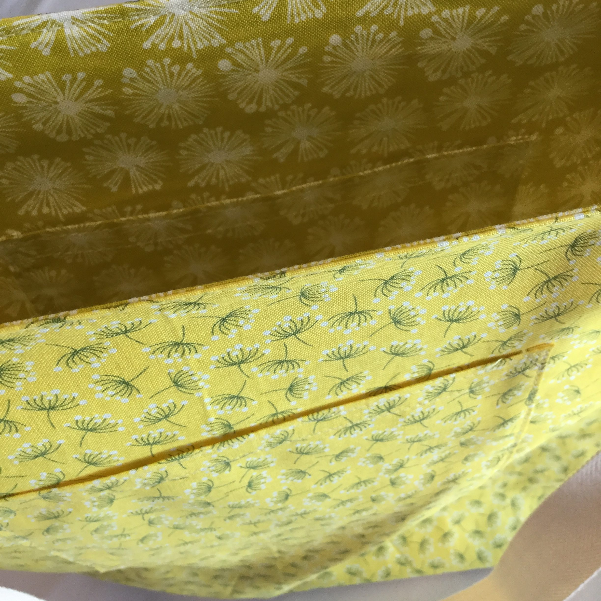 Fully Reversible Tote Bag - Mustard & Lemon - Chain Bay Sewcraft