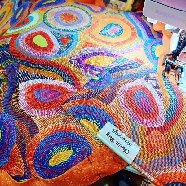 Handmade drawstring bag