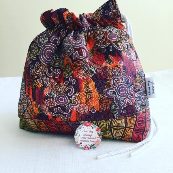 Handmade drawstring bag
