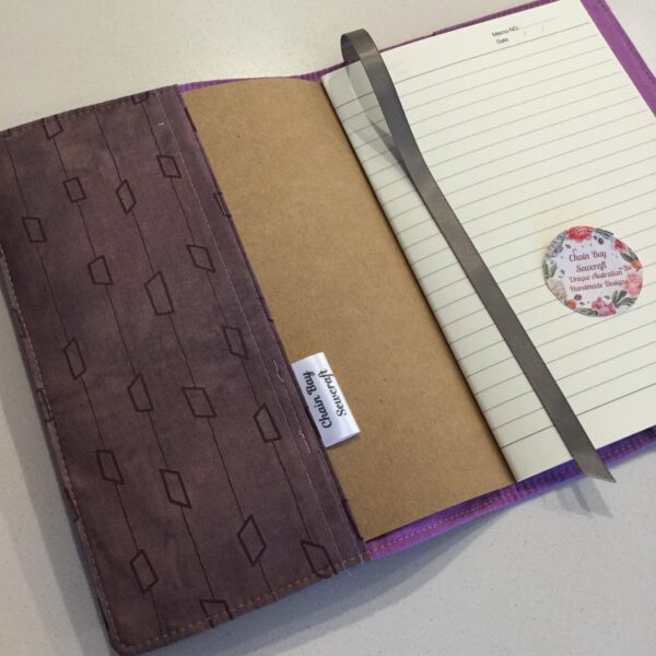 Handmade Fabric Journal Cover - Lavender