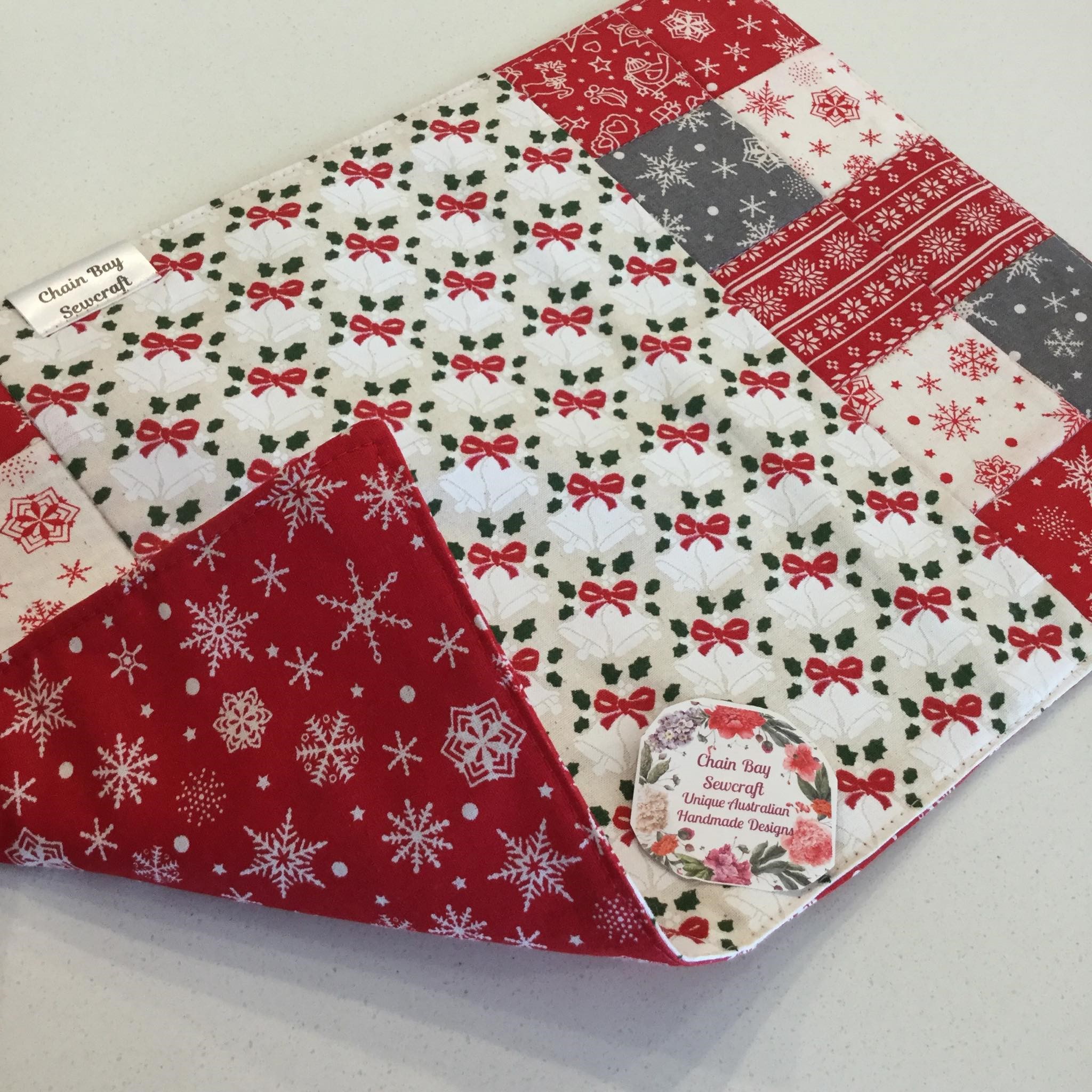 Red White 1 Handmade Festive Table Runner