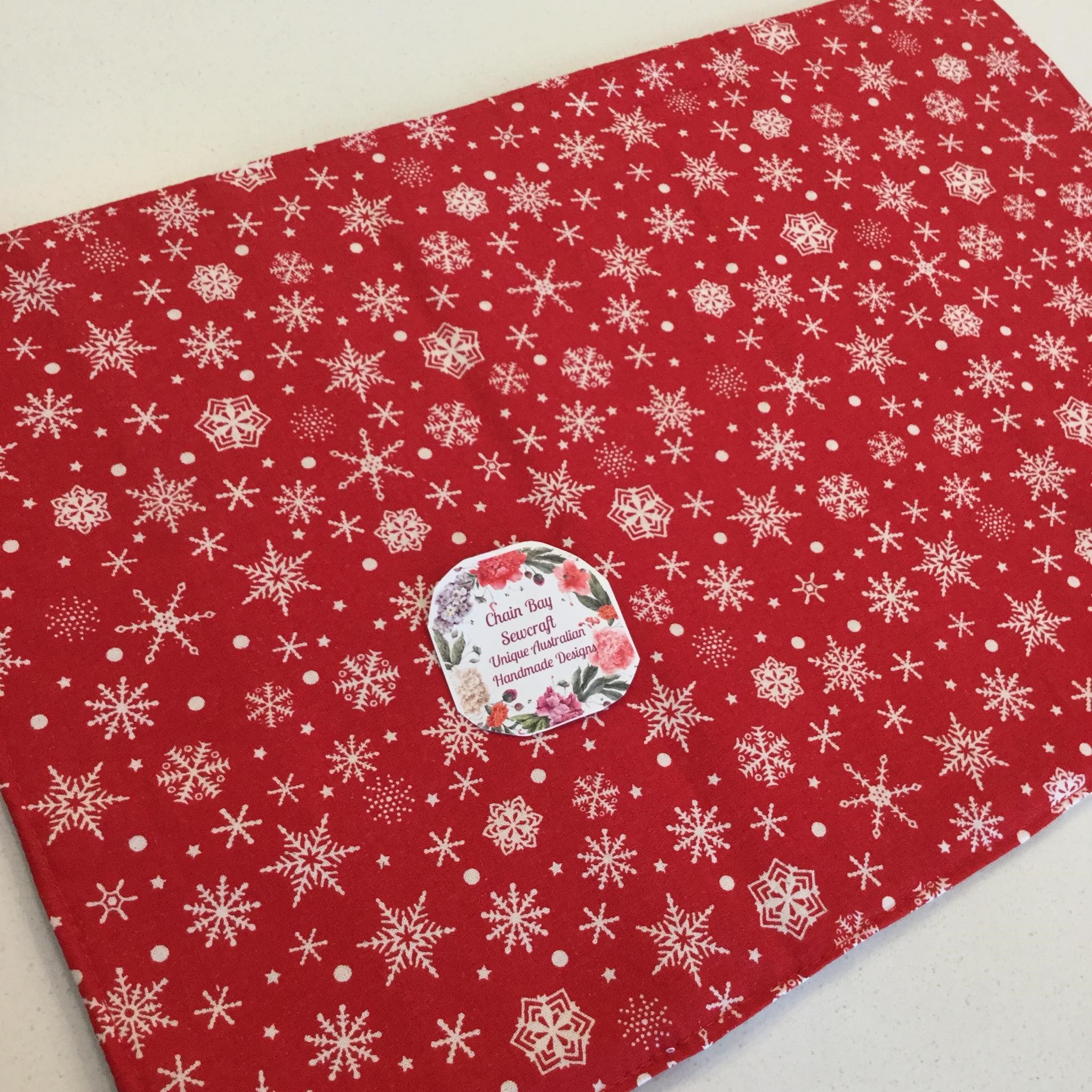 Red white 2 Handmade Festive Table Runner